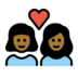 Couple With Heart: Woman, Woman, Medium-dark Skin Tone Emoji Copy Paste ― 👩🏾‍❤️‍👩🏾 - openmoji