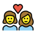 Couple With Heart: Woman, Woman Emoji Copy Paste ― 👩‍❤️‍👩 - openmoji
