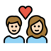 Couple With Heart: Light Skin Tone Emoji Copy Paste ― 💑🏻 - openmoji