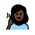 Deaf Woman: Dark Skin Tone Emoji Copy Paste ― 🧏🏿‍♀ - openmoji