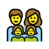 Family: Man, Woman, Girl, Girl Emoji Copy Paste ― 👨‍👩‍👧‍👧 - openmoji