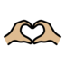Heart Hands: Medium-light Skin Tone Emoji Copy Paste ― 🫶🏼 - openmoji