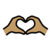 Heart Hands: Medium Skin Tone Emoji Copy Paste ― 🫶🏽 - openmoji