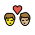 Kiss: Man, Man, Dark Skin Tone, Medium-light Skin Tone Emoji Copy Paste ― 👨🏿‍❤️‍💋‍👨🏼 - openmoji