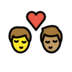 Kiss: Man, Man, Dark Skin Tone, Medium Skin Tone Emoji Copy Paste ― 👨🏿‍❤️‍💋‍👨🏽 - openmoji