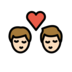 Kiss: Man, Man, Light Skin Tone Emoji Copy Paste ― 👨🏻‍❤️‍💋‍👨🏻 - openmoji