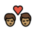 Kiss: Man, Man, Medium Skin Tone Emoji Copy Paste ― 👨🏽‍❤️‍💋‍👨🏽 - openmoji