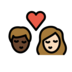 Kiss: Person, Person, Dark Skin Tone, Light Skin Tone Emoji Copy Paste ― 🧑🏿‍❤️‍💋‍🧑🏻 - openmoji