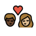 Kiss: Person, Person, Dark Skin Tone, Medium-light Skin Tone Emoji Copy Paste ― 🧑🏿‍❤️‍💋‍🧑🏼 - openmoji