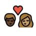 Kiss: Person, Person, Dark Skin Tone, Medium Skin Tone Emoji Copy Paste ― 🧑🏿‍❤️‍💋‍🧑🏽 - openmoji