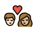 Kiss: Person, Person, Light Skin Tone, Medium-light Skin Tone Emoji Copy Paste ― 🧑🏻‍❤️‍💋‍🧑🏼 - openmoji