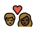 Kiss: Person, Person, Medium-dark Skin Tone, Dark Skin Tone Emoji Copy Paste ― 🧑🏾‍❤️‍💋‍🧑🏿 - openmoji