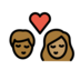 Kiss: Person, Person, Medium-dark Skin Tone, Medium Skin Tone Emoji Copy Paste ― 🧑🏾‍❤️‍💋‍🧑🏽 - openmoji