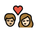 Kiss: Person, Person, Medium-light Skin Tone, Light Skin Tone Emoji Copy Paste ― 🧑🏼‍❤️‍💋‍🧑🏻 - openmoji