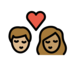 Kiss: Person, Person, Medium-light Skin Tone, Medium Skin Tone Emoji Copy Paste ― 🧑🏼‍❤️‍💋‍🧑🏽 - openmoji