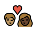 Kiss: Person, Person, Medium Skin Tone, Dark Skin Tone Emoji Copy Paste ― 🧑🏽‍❤️‍💋‍🧑🏿 - openmoji