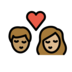 Kiss: Person, Person, Medium Skin Tone, Medium-light Skin Tone Emoji Copy Paste ― 🧑🏽‍❤️‍💋‍🧑🏼 - openmoji