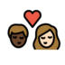 Kiss: Woman, Man, Dark Skin Tone, Light Skin Tone Emoji Copy Paste ― 👩🏿‍❤️‍💋‍👨🏻 - openmoji