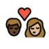 Kiss: Woman, Man, Dark Skin Tone, Medium-light Skin Tone Emoji Copy Paste ― 👩🏿‍❤️‍💋‍👨🏼 - openmoji