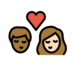 Kiss: Woman, Man, Medium-dark Skin Tone, Light Skin Tone Emoji Copy Paste ― 👩🏾‍❤️‍💋‍👨🏻 - openmoji