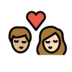 Kiss: Woman, Man, Medium-light Skin Tone, Light Skin Tone Emoji Copy Paste ― 👩🏼‍❤️‍💋‍👨🏻 - openmoji