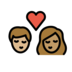 Kiss: Woman, Man, Medium-light Skin Tone, Medium Skin Tone Emoji Copy Paste ― 👩🏼‍❤️‍💋‍👨🏽 - openmoji