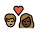 Kiss: Woman, Man, Medium Skin Tone, Dark Skin Tone Emoji Copy Paste ― 👩🏽‍❤️‍💋‍👨🏿 - openmoji