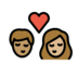Kiss: Woman, Man, Medium Skin Tone, Medium-light Skin Tone Emoji Copy Paste ― 👩🏽‍❤️‍💋‍👨🏼 - openmoji
