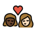 Kiss: Woman, Woman, Dark Skin Tone, Light Skin Tone Emoji Copy Paste ― 👩🏿‍❤️‍💋‍👩🏻 - openmoji