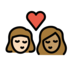 Kiss: Woman, Woman, Light Skin Tone, Medium Skin Tone Emoji Copy Paste ― 👩🏻‍❤️‍💋‍👩🏽 - openmoji