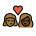 Kiss: Woman, Woman, Medium-dark Skin Tone, Dark Skin Tone Emoji Copy Paste ― 👩🏾‍❤️‍💋‍👩🏿 - openmoji