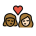 Kiss: Woman, Woman, Medium-dark Skin Tone, Light Skin Tone Emoji Copy Paste ― 👩🏾‍❤️‍💋‍👩🏻 - openmoji