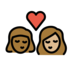 Kiss: Woman, Woman, Medium-dark Skin Tone, Medium-light Skin Tone Emoji Copy Paste ― 👩🏾‍❤️‍💋‍👩🏼 - openmoji