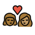 Kiss: Woman, Woman, Medium-dark Skin Tone, Medium Skin Tone Emoji Copy Paste ― 👩🏾‍❤️‍💋‍👩🏽 - openmoji