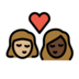Kiss: Woman, Woman, Medium-light Skin Tone, Dark Skin Tone Emoji Copy Paste ― 👩🏼‍❤️‍💋‍👩🏿 - openmoji