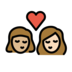 Kiss: Woman, Woman, Medium-light Skin Tone, Light Skin Tone Emoji Copy Paste ― 👩🏼‍❤️‍💋‍👩🏻 - openmoji