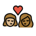 Kiss: Woman, Woman, Medium-light Skin Tone, Medium-dark Skin Tone Emoji Copy Paste ― 👩🏼‍❤️‍💋‍👩🏾 - openmoji