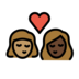 Kiss: Woman, Woman, Medium Skin Tone, Dark Skin Tone Emoji Copy Paste ― 👩🏽‍❤️‍💋‍👩🏿 - openmoji