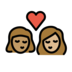 Kiss: Woman, Woman, Medium Skin Tone, Medium-light Skin Tone Emoji Copy Paste ― 👩🏽‍❤️‍💋‍👩🏼 - openmoji