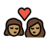 Kiss: Woman, Woman, Medium Skin Tone Emoji Copy Paste ― 👩🏽‍❤️‍💋‍👩🏽 - openmoji