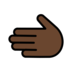 Leftwards Hand: Dark Skin Tone Emoji Copy Paste ― 🫲🏿 - openmoji