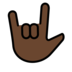 Love-you Gesture: Dark Skin Tone Emoji Copy Paste ― 🤟🏿 - openmoji