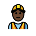 Man Construction Worker: Dark Skin Tone Emoji Copy Paste ― 👷🏿‍♂ - openmoji