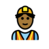 Man Construction Worker: Medium-dark Skin Tone Emoji Copy Paste ― 👷🏾‍♂ - openmoji