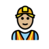 Man Construction Worker: Medium-light Skin Tone Emoji Copy Paste ― 👷🏼‍♂ - openmoji