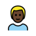 Man: Dark Skin Tone, Blond Hair Emoji Copy Paste ― 👱🏿‍♂ - openmoji
