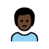 Man Frowning: Dark Skin Tone Emoji Copy Paste ― 🙍🏿‍♂ - openmoji