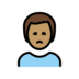 Man Frowning: Medium Skin Tone Emoji Copy Paste ― 🙍🏽‍♂ - openmoji