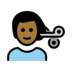 Man Getting Haircut: Medium-dark Skin Tone Emoji Copy Paste ― 💇🏾‍♂ - openmoji