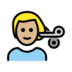 Man Getting Haircut: Medium-light Skin Tone Emoji Copy Paste ― 💇🏼‍♂ - openmoji